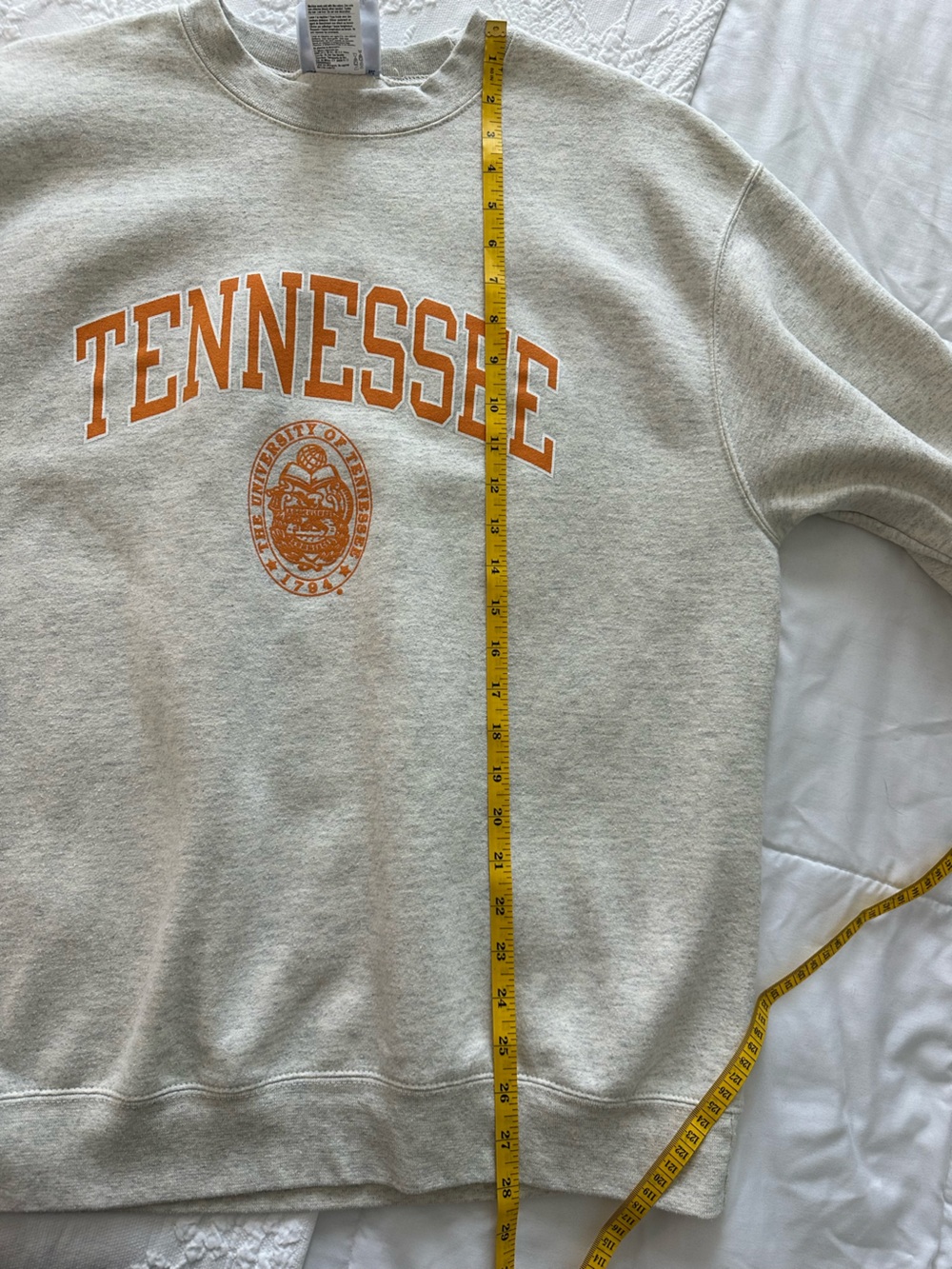 Champion Gray Crewneck Sweatshirt with Orange Tennessee Print - Picture 3 of 6